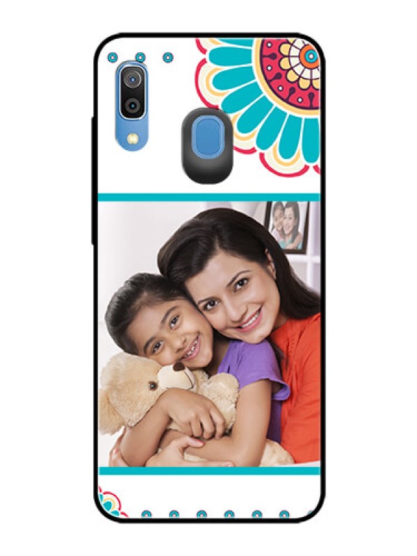 Custom Samsung Galaxy A20 Custom Glass Phone Case  - Flower Design