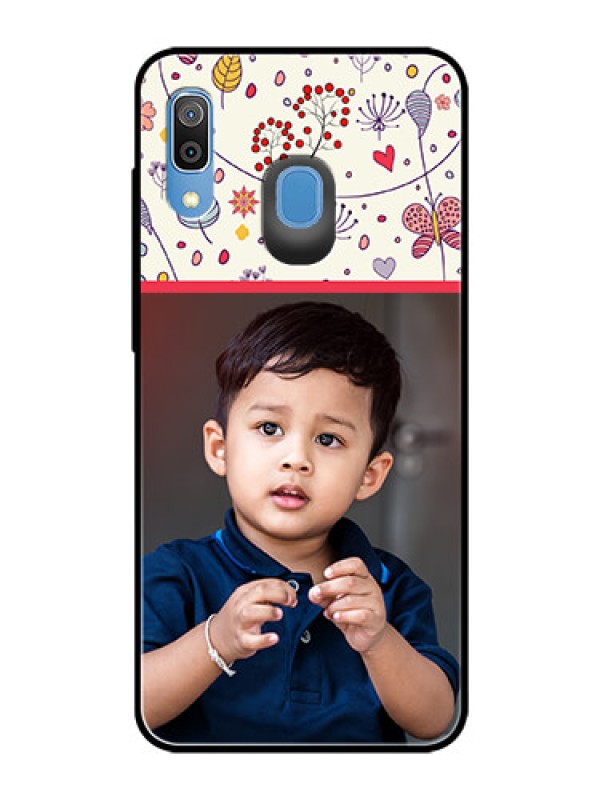Custom Samsung Galaxy A20 Custom Glass Mobile Case  - Premium Floral Design