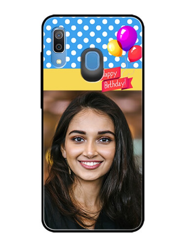 Custom Samsung Galaxy A20 Custom Glass Mobile Case  - Happy Birthday Design
