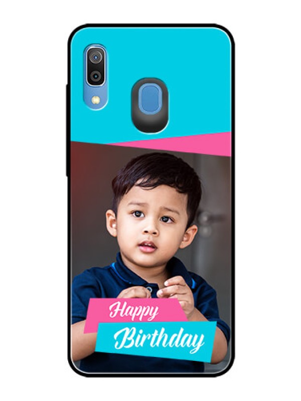 Custom Samsung Galaxy A20 Personalized Glass Phone Case  - Image Holder with 2 Color Design