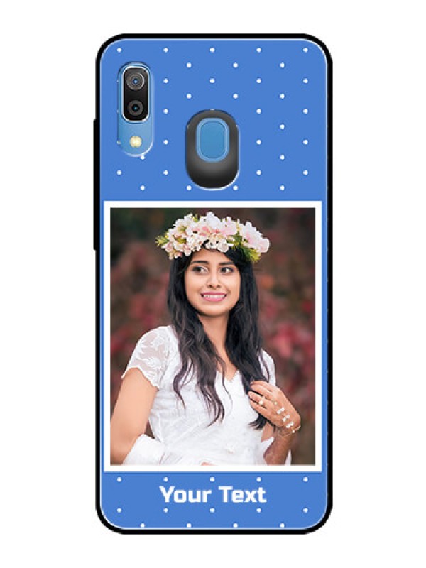 Custom Samsung Galaxy A20 Photo Printing on Glass Case  - Polka dots design