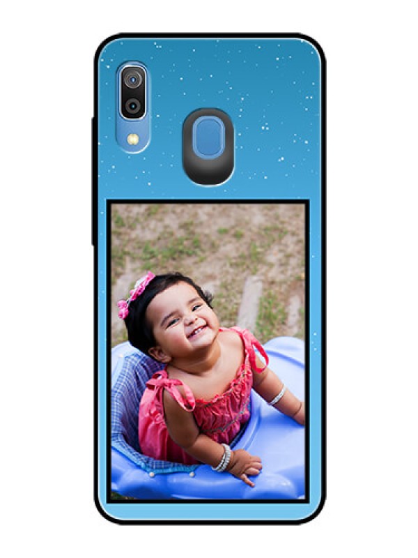 Custom Samsung Galaxy A20 Custom Glass Mobile Case  - Wave Pattern Colorful Design