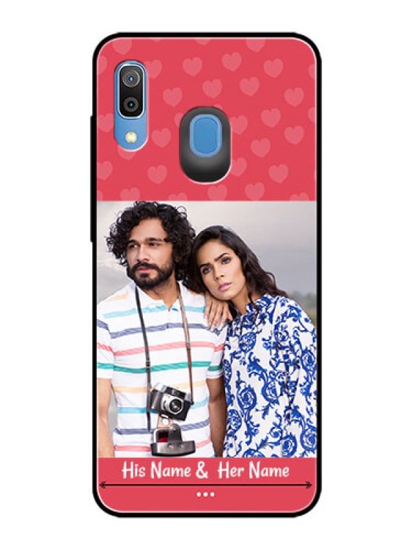 Custom Samsung Galaxy A20 Photo Printing on Glass Case  - Simple Love Design