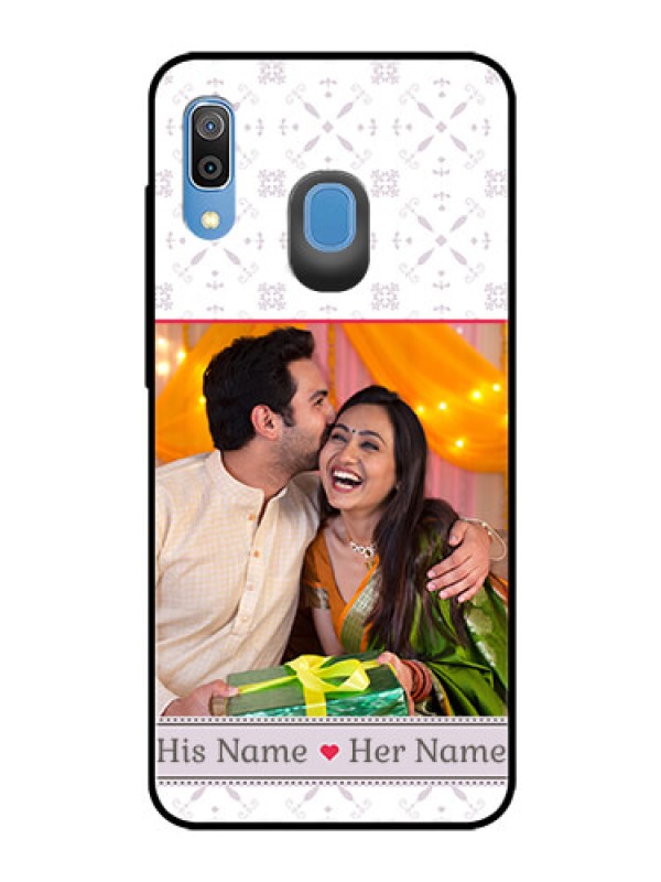 Custom Samsung Galaxy A20 Custom Glass Mobile Case  - with Photo and Ethnic Design