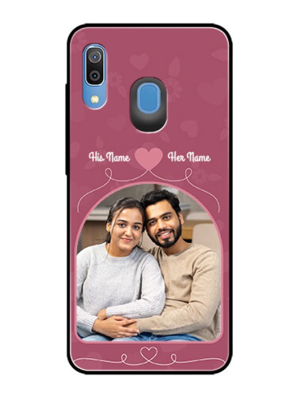 Custom Samsung Galaxy A20 Photo Printing on Glass Case  - Love Floral Design