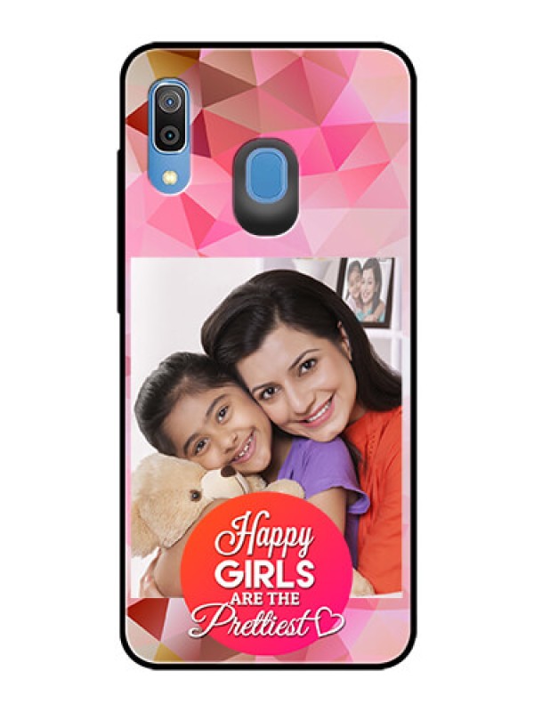 Custom Samsung Galaxy A20 Photo Printing on Glass Case  - Abstract Triangle Design