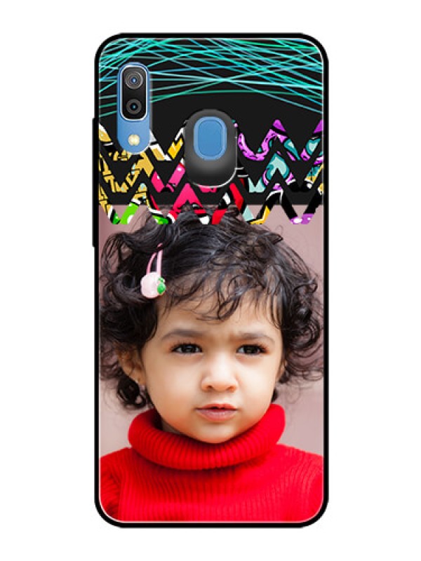 Custom Samsung Galaxy A20 Personalized Glass Phone Case  - Neon Abstract Design