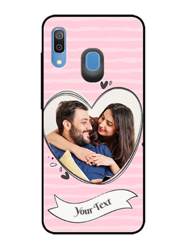 Custom Samsung Galaxy A20 Custom Glass Phone Case  - Vintage Heart Design