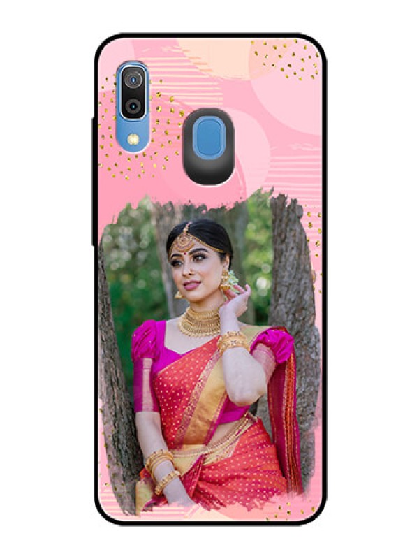 Custom Samsung Galaxy A20 Personalized Glass Phone Case  - Gold Glitter Splash Design