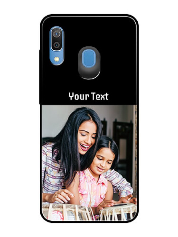 Custom Galaxy A20 Photo with Name on Glass Phone Case