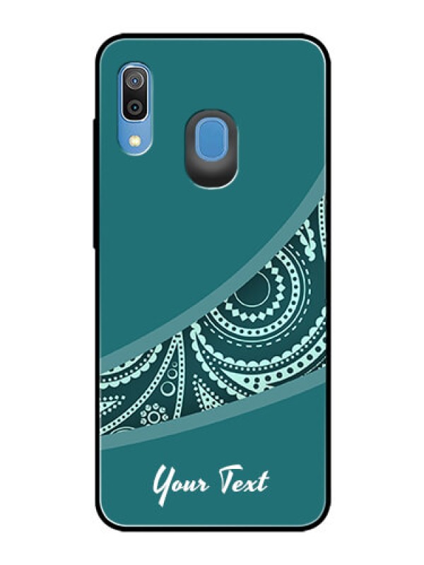 Custom Galaxy A20 Photo Printing on Glass Case - semi visible floral Design