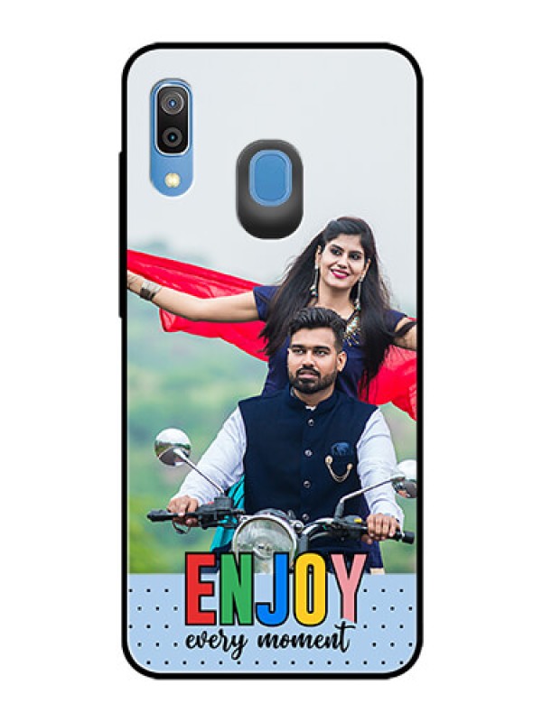 Custom Galaxy A20 Photo Printing on Glass Case - Enjoy Every Moment Design