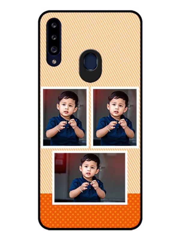 Custom Galaxy A20s Photo Printing on Glass Case - Bulk Photos Upload Design