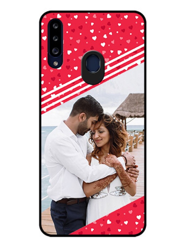 Custom Galaxy A20s Custom Glass Mobile Case - Valentines Gift Design