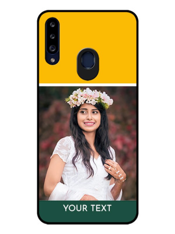 Custom Galaxy A20s Photo Printing on Glass Case - Love You Design