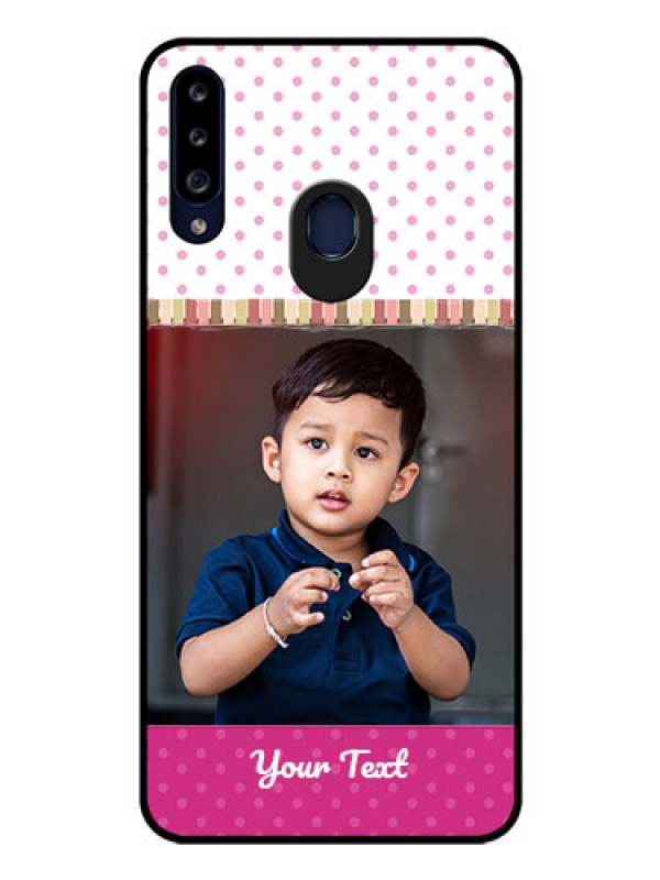 Custom Galaxy A20s Photo Printing on Glass Case - Cute Girls Cover Design