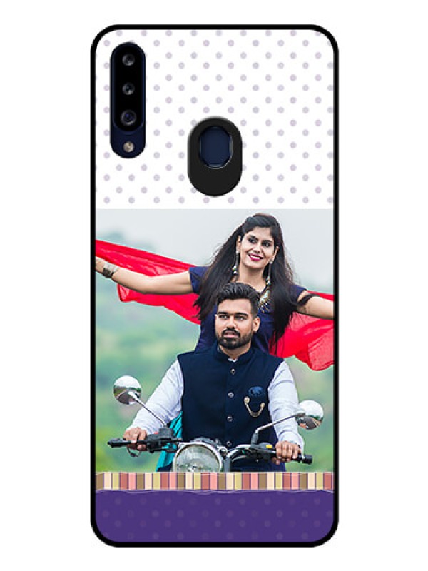 Custom Galaxy A20s Photo Printing on Glass Case - Cute Family Design