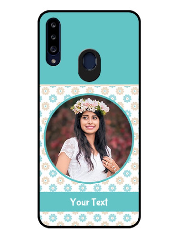 Custom Galaxy A20s Custom Glass Mobile Case - Beautiful Flowers Design