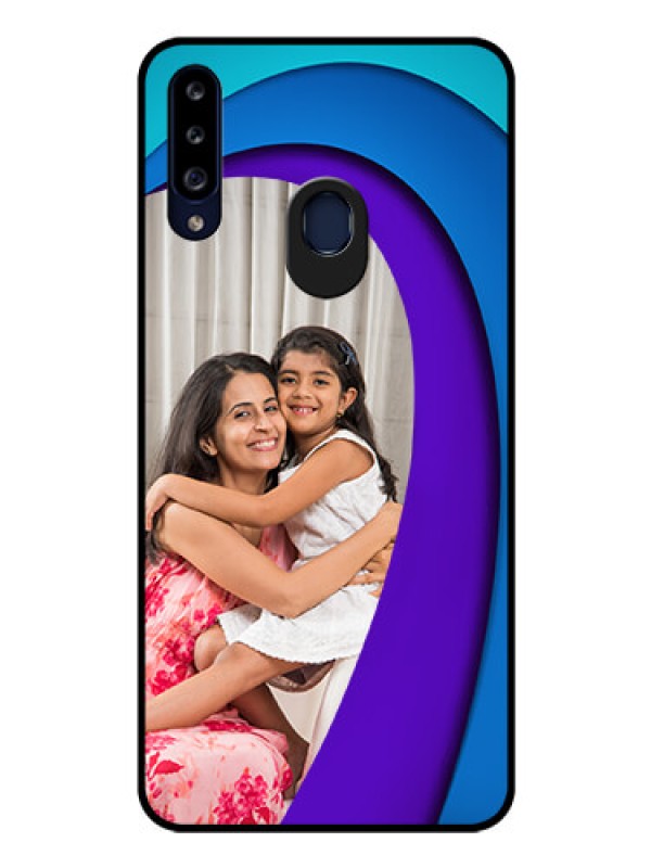 Custom Galaxy A20s Photo Printing on Glass Case - Simple Pattern Design