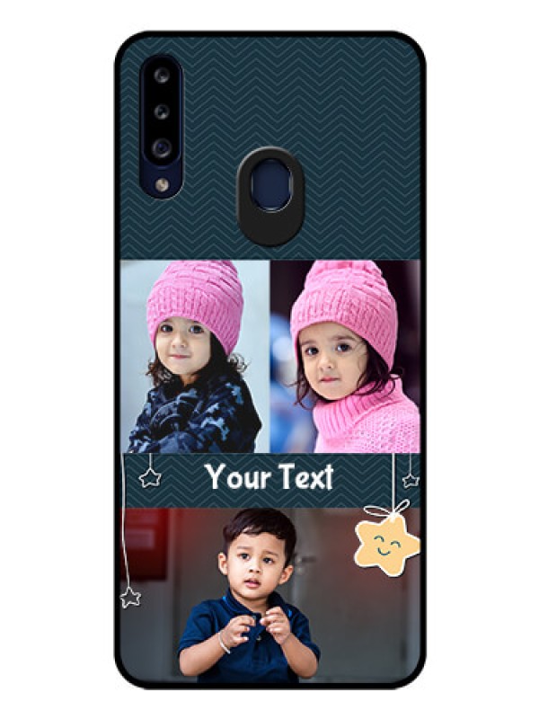 Custom Galaxy A20s Custom Glass Mobile Case - Hanging Stars Design