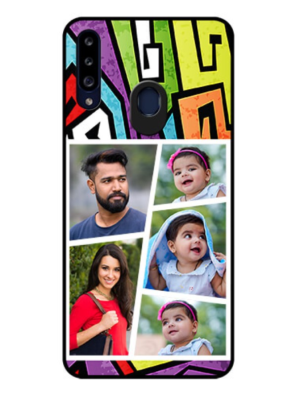Custom Galaxy A20s Custom Glass Phone Case - Graffiti pattern Design
