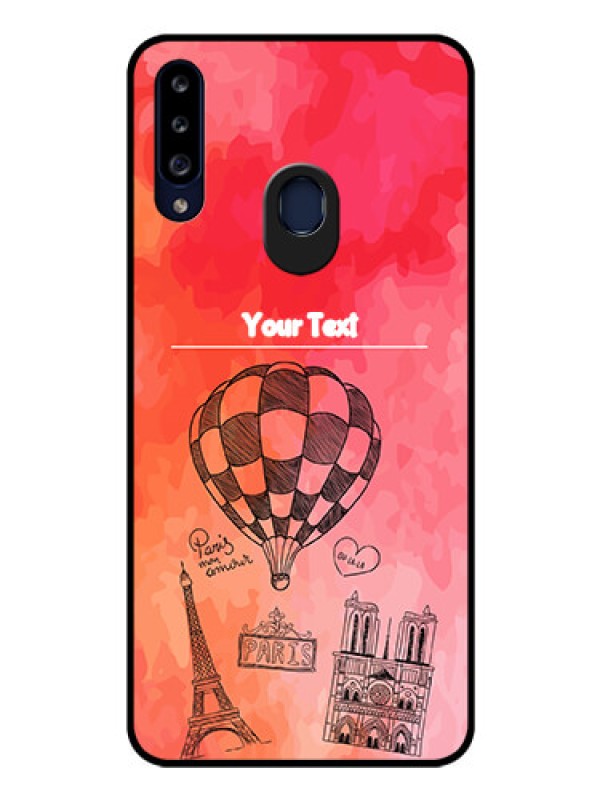 Custom Galaxy A20s Custom Glass Phone Case - Paris Theme Design