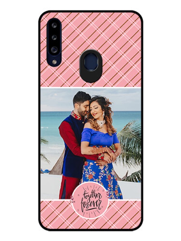 Custom Galaxy A20s Personalized Glass Phone Case - Together Forever Design