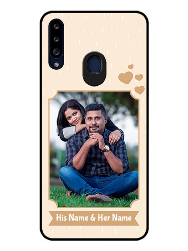 Custom Galaxy A20s Custom Glass Phone Case - with confetti love design