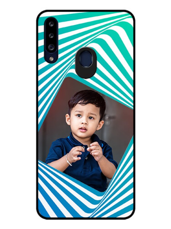 Custom Galaxy A20s Personalized Glass Phone Case - Abstract Spiral Design