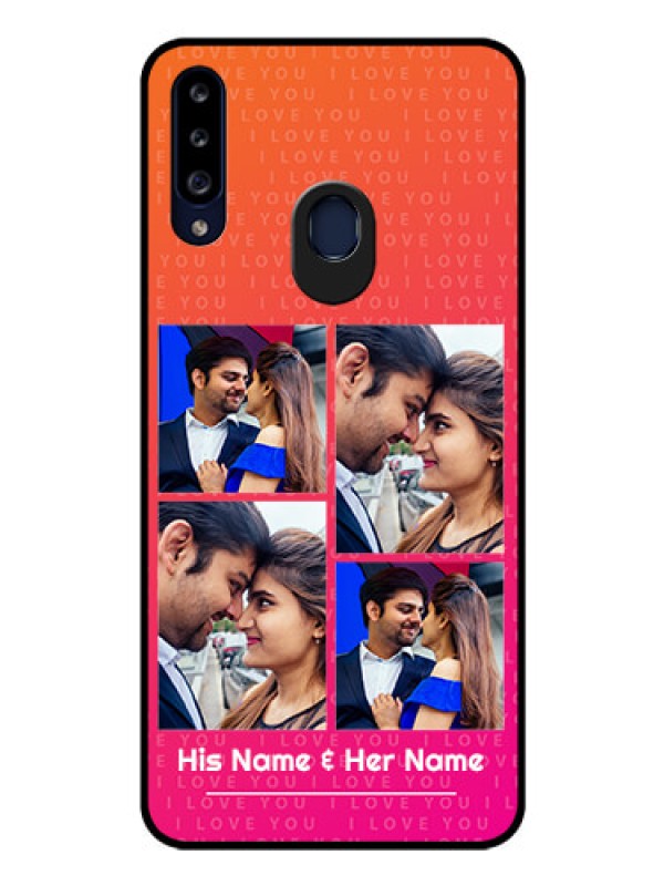 Custom Galaxy A20s Custom Glass Phone Case - I Love You Pink Design