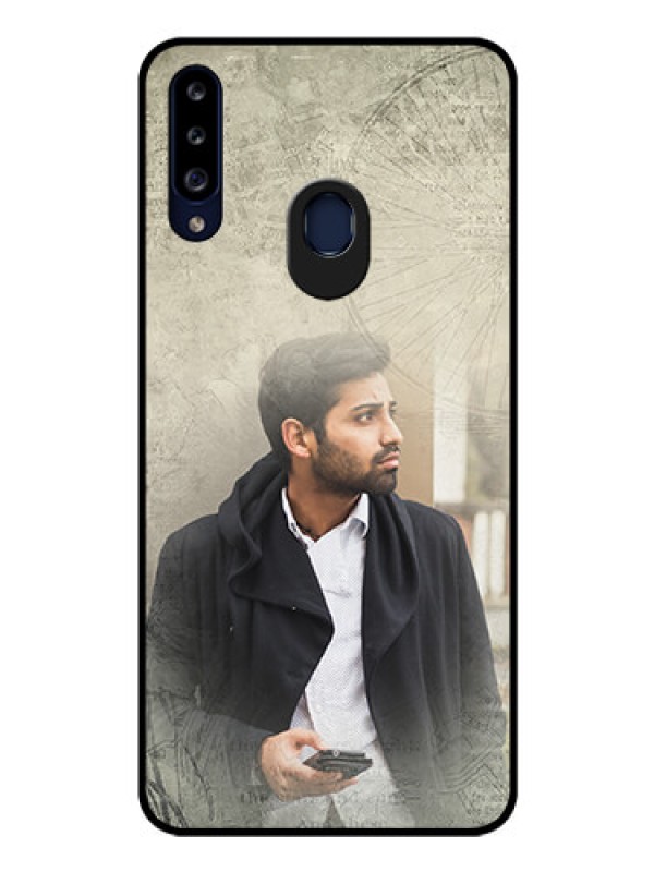 Custom Galaxy A20s Custom Glass Phone Case - with vintage design