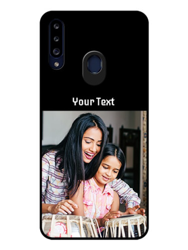Custom Galaxy A20s Photo with Name on Glass Phone Case