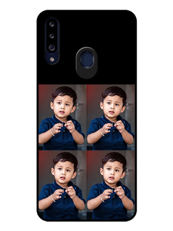 Custom Galaxy A20s 4 Image Holder on Glass Mobile Cover