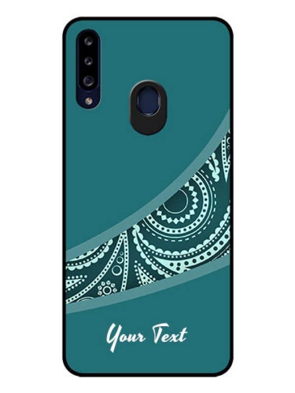 Custom Galaxy A20s Photo Printing on Glass Case - semi visible floral Design