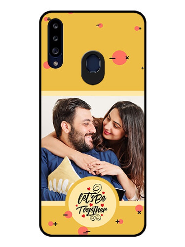 Custom Galaxy A20s Photo Printing on Glass Case - Lets be Together Design