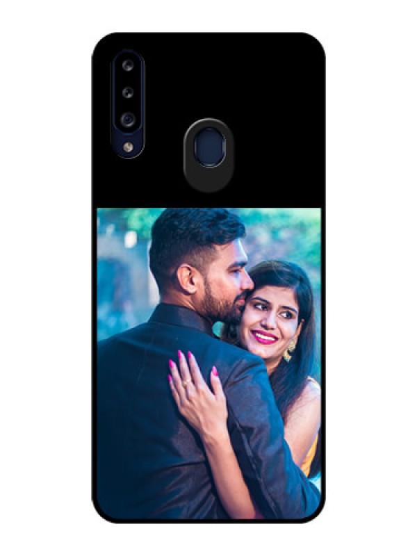 Custom Galaxy A20S Custom Glass Phone Case - Upload Full Picture With Custom Color Design