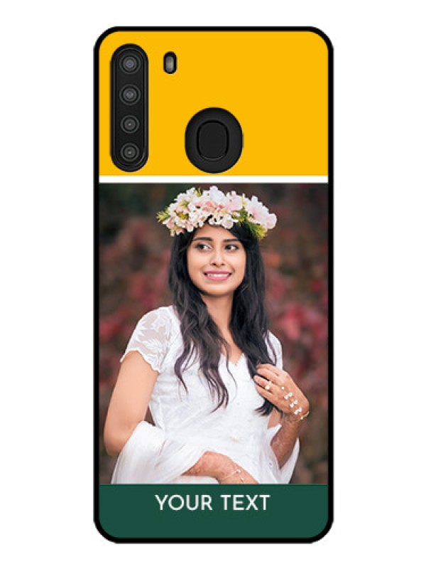Custom Galaxy A21 Photo Printing on Glass Case - Love You Design
