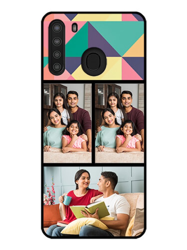 Custom Galaxy A21 Custom Glass Phone Case - Bulk Pic Upload Design