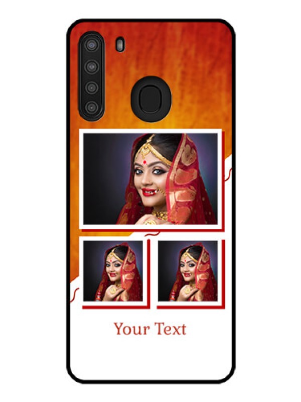 Custom Galaxy A21 Custom Glass Phone Case - Wedding Memories Design