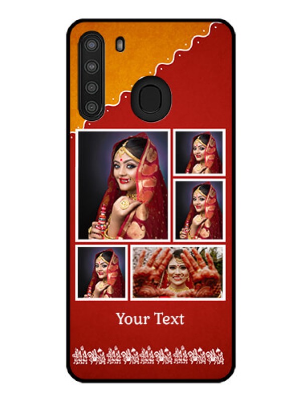 Custom Galaxy A21 Personalized Glass Phone Case - Wedding Pic Upload Design