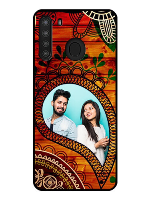 Custom Galaxy A21 Personalized Glass Phone Case - Abstract Colorful Design