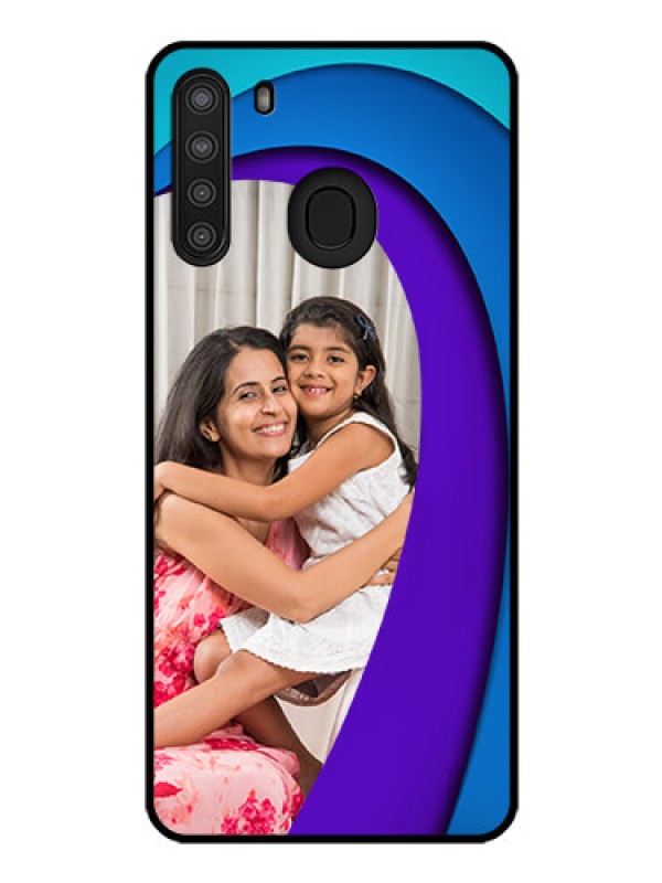 Custom Galaxy A21 Photo Printing on Glass Case - Simple Pattern Design