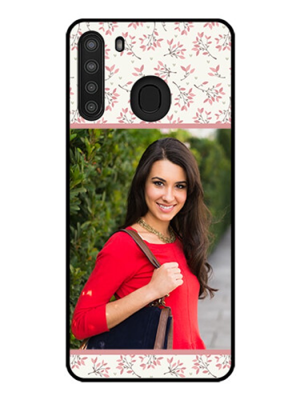 Custom Galaxy A21 Custom Glass Phone Case - Premium Floral Design