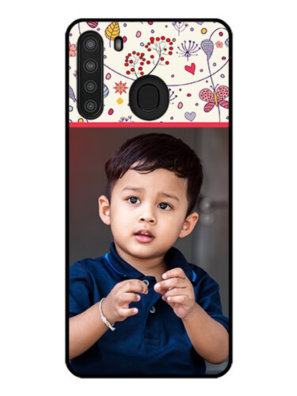 Custom Galaxy A21 Custom Glass Mobile Case - Premium Floral Design