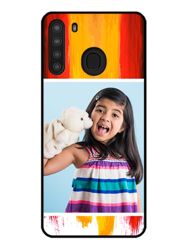 Custom Galaxy A21 Personalized Glass Phone Case - Multi Color Design