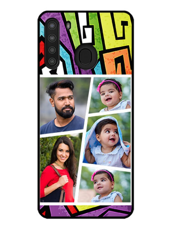 Custom Galaxy A21 Custom Glass Phone Case - Graffiti pattern Design