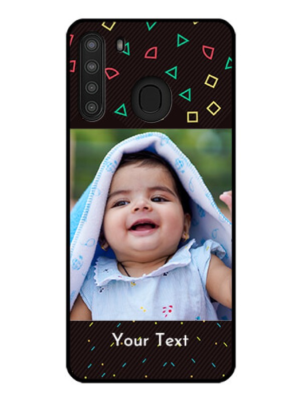 Custom Galaxy A21 Custom Glass Phone Case - with confetti birthday design