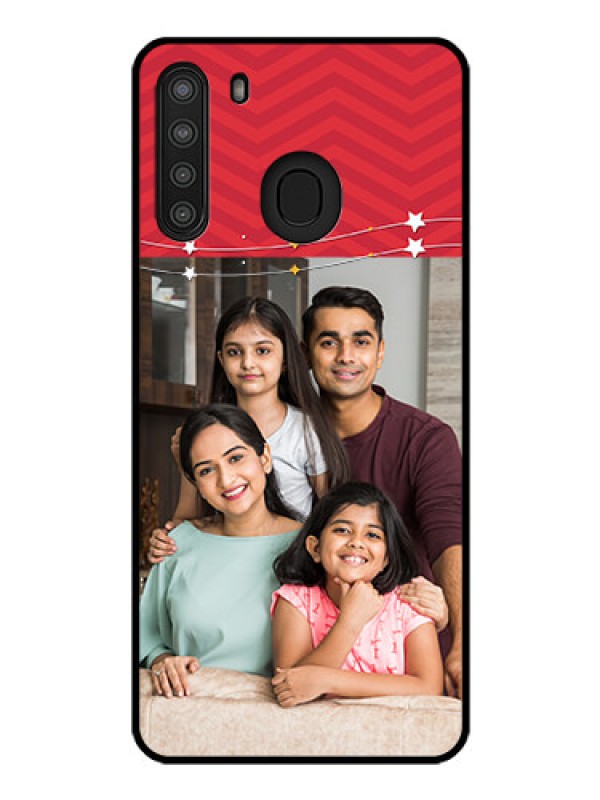 Custom Galaxy A21 Personalized Glass Phone Case - Happy Family Design