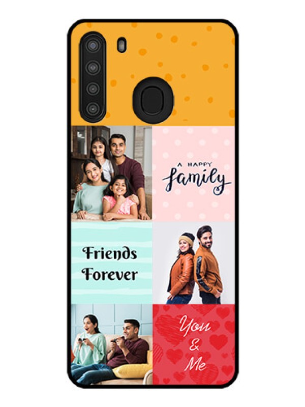 Custom Galaxy A21 Personalized Glass Phone Case - Images with Quotes Design