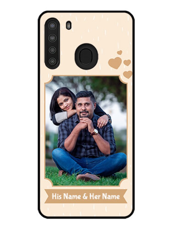 Custom Galaxy A21 Custom Glass Phone Case - with confetti love design